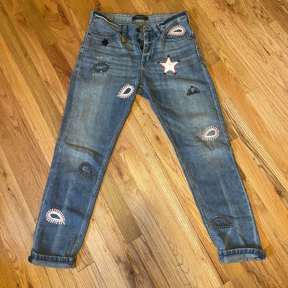 Scotch & Soda Boyfriend Patch Jeans- Size 26 - Picture 1 of 10